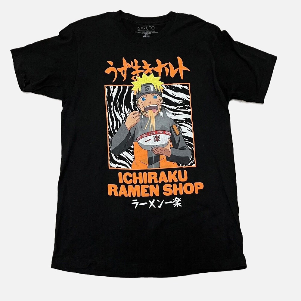 Naruto Shippuden Ichiraku Ramen Shop Black T Shirt Size Large